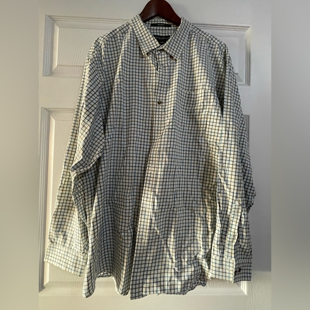 Eddie Bauer Men's Casual Checkered Shirt - Black and White